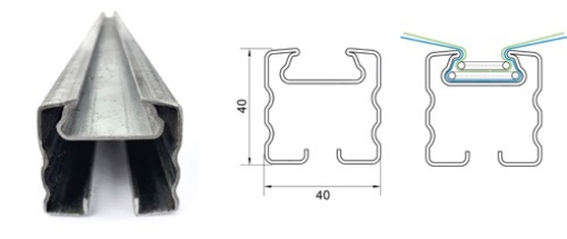 Poza cu Profil 40x40 tip H cu autosustinere si sarma plastifiata GEO